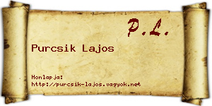 Purcsik Lajos névjegykártya